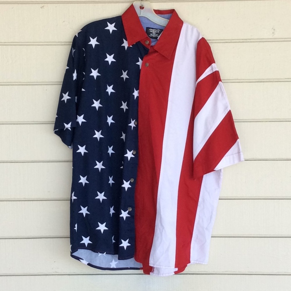Men’s USA American Flag Stars Shirt Sz Large